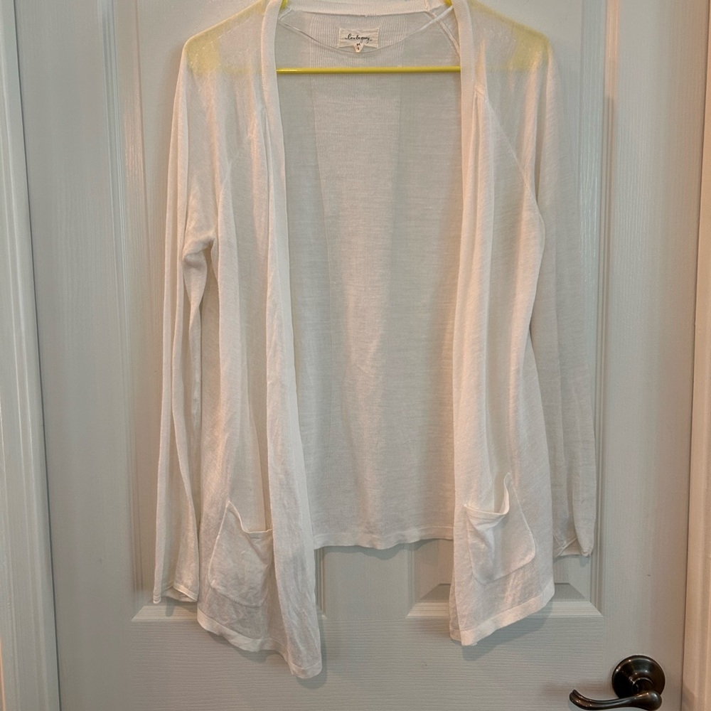 Lou & Grey Cream Open-Front Cardigan